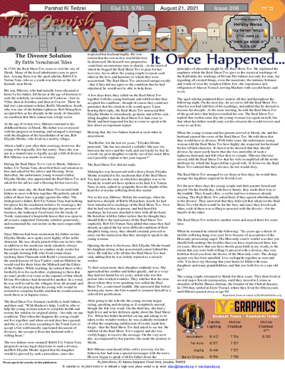 The Jewish Weekly — Parshas Ki Teitzei