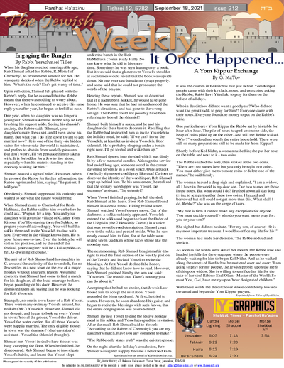 The Jewish Weekly — Parshas Ha'azinu
