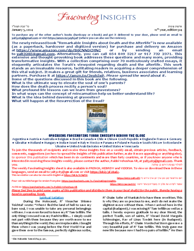 Fascinating Insights — Parshas Shemos