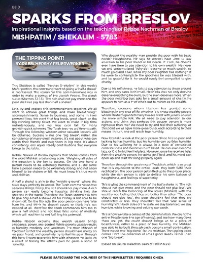 Sparks from Breslov — Parshas Mishpatim