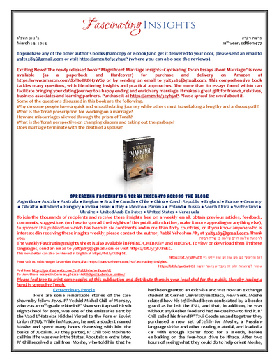 Fascinating Insights — Parshas Vayikra