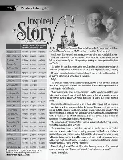Inspired by a Story — Parshas Behar