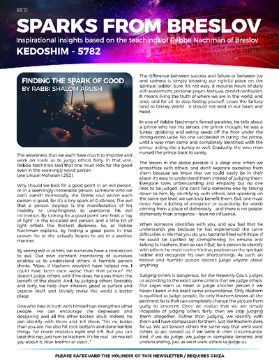 Sparks from Breslov — Parshas Kedoshim