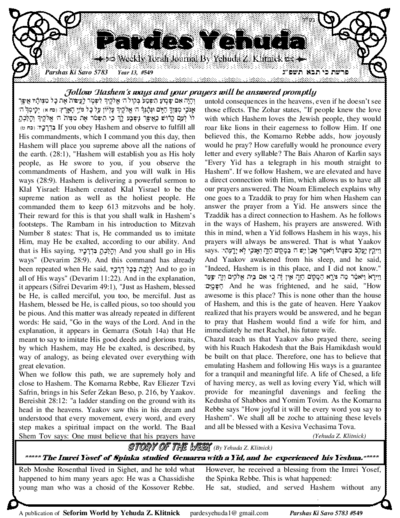 Pardes Yehuda — Parshas Ki Savo