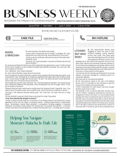 Business Weekly — Parshas Bamidbar