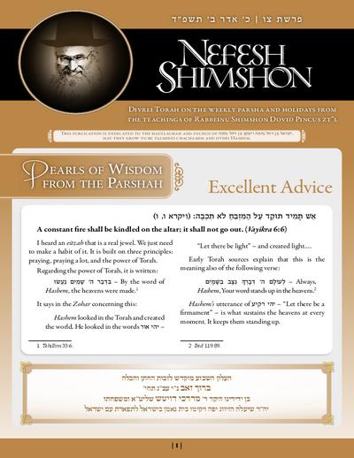 Nefesh Shimshon — Parshas Tsav