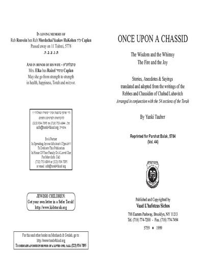 Once Upon a Chossid — Parshas Balak