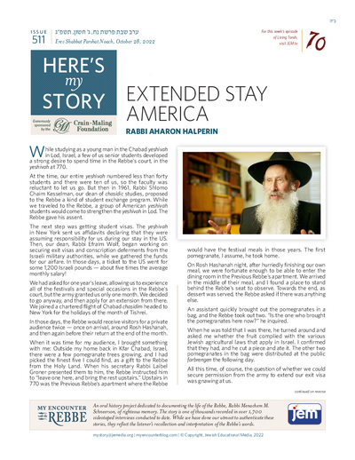 Here's my story — Parshas Noach