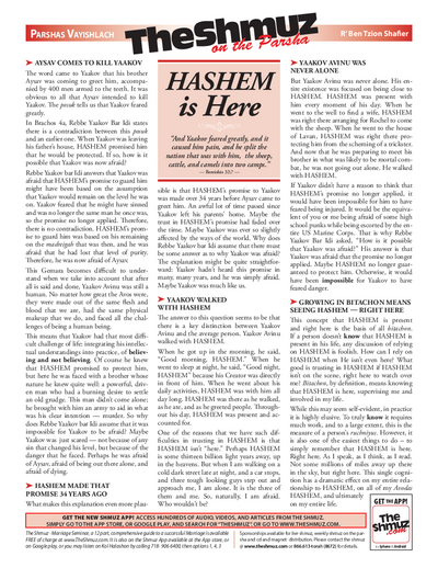 The Shmuz — Parshas Vayishlach