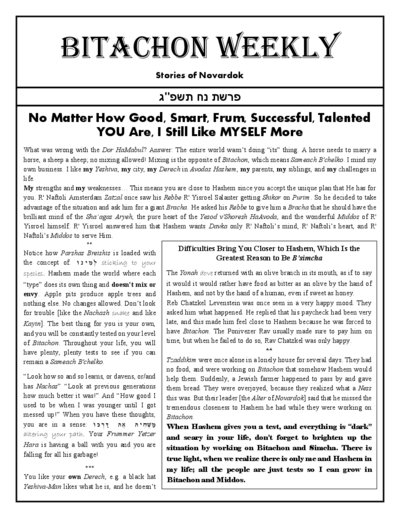 Bitachon Weekly — Parshas Noach