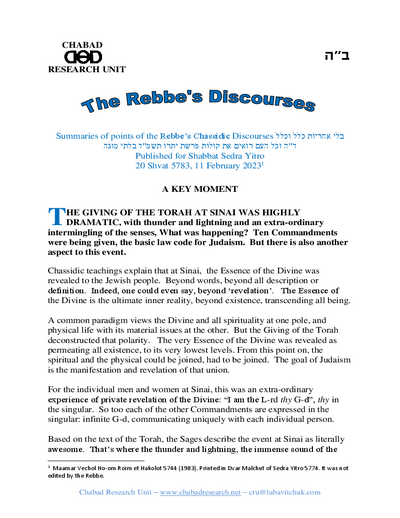 Chabad Research Unit — Parshas Yisro