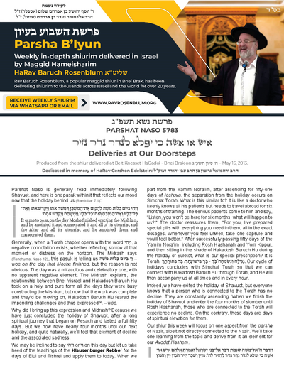 Torah Papers — Parshas Naso