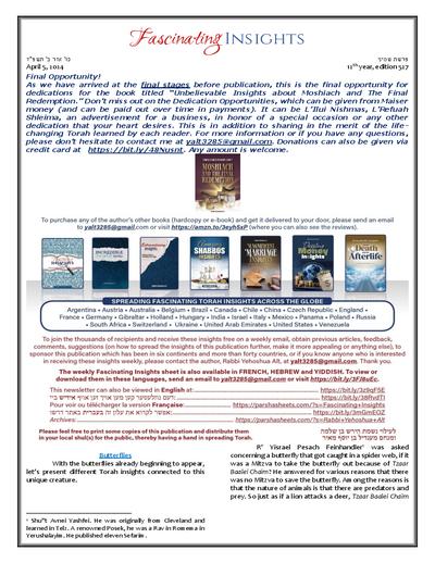 Fascinating Insights — Parshas Shemini