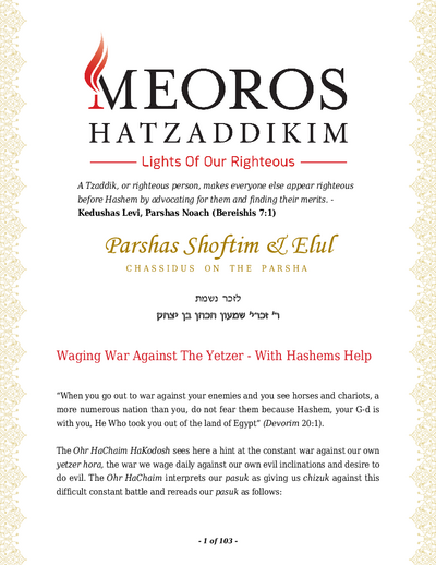 Me'oros Hatzaddikim — Parshas Shoftim
