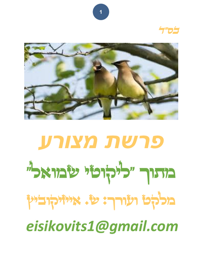 ליקוטי שמואל — Parshas Metzora