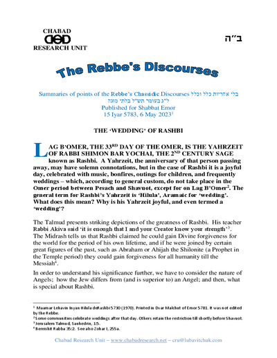 Chabad Research Unit — Parshas Emor