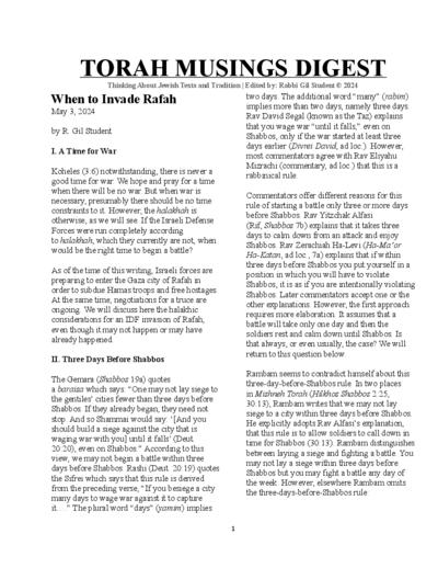 Torah Musings — Parshas Acharei Mos