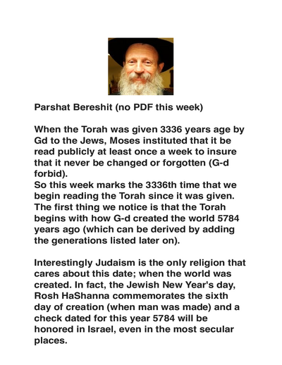 Ohr Tmimim — Parshas Bereishis