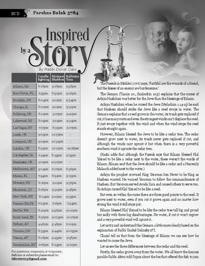 Inspired by a Story — Parshas Balak