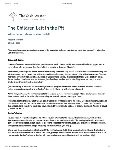 The Yeshiva.net — Parshas Vayeishev