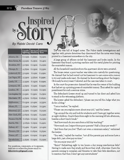 Inspired by a Story — Parshas Tetzaveh