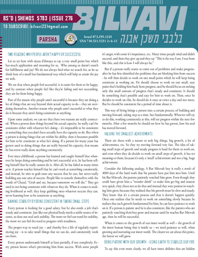 Bilvavi — Parshas Shemos