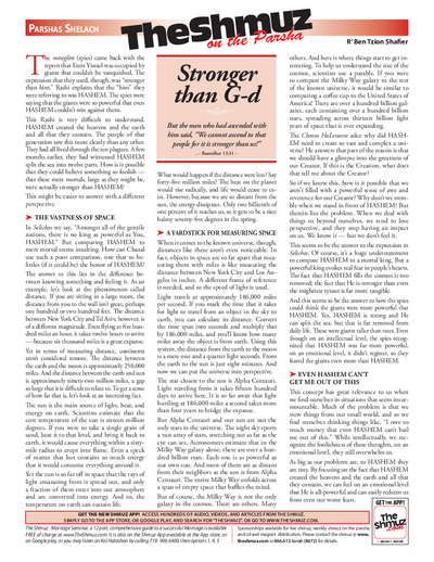 The Shmuz — Parshas Shlach