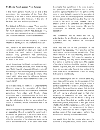 Words of Wisdom from Rabbi Yitzi — Parshas Noach
