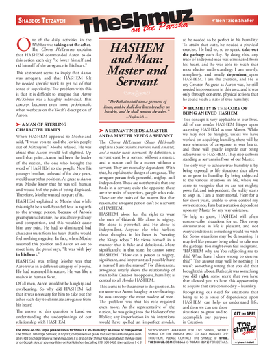 The Shmuz — Parshas Tetzaveh