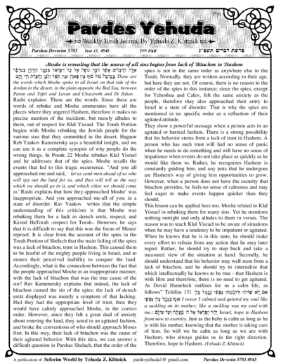 Pardes Yehuda — Parshas Devorim