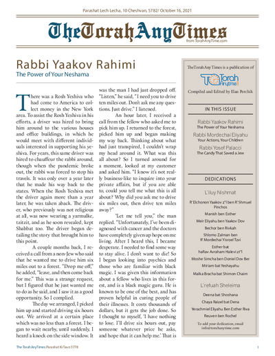The Torah Anytimes — Parshas Lech-Lecha