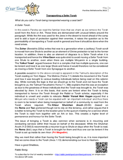 Project Likkutei Sichos — Parshas Behaalotcha