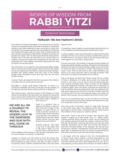 Words of Wisdom from Rabbi Yitzi — Parshas Bamidbar