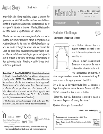 Menucha Magazine — Parshas Bo