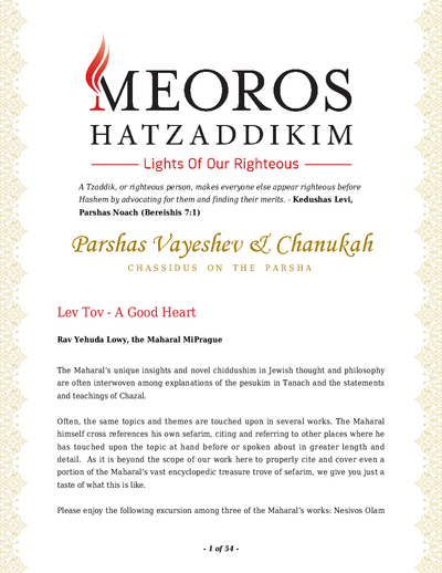 Me'oros Hatzaddikim — Parshas Vayeishev