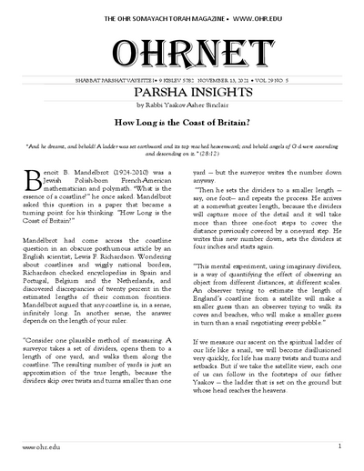 OHRNET — Parshas Vayeitzei