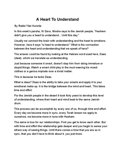 Words of Wisdom from Rabbi Yitzi — Parshas Ki Savo