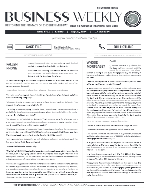 Business Weekly — Parshas Ki Savo