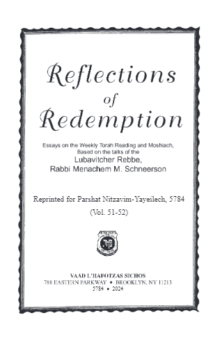 Reflections of Redemption — Parshas Nitzavim-Vayelech