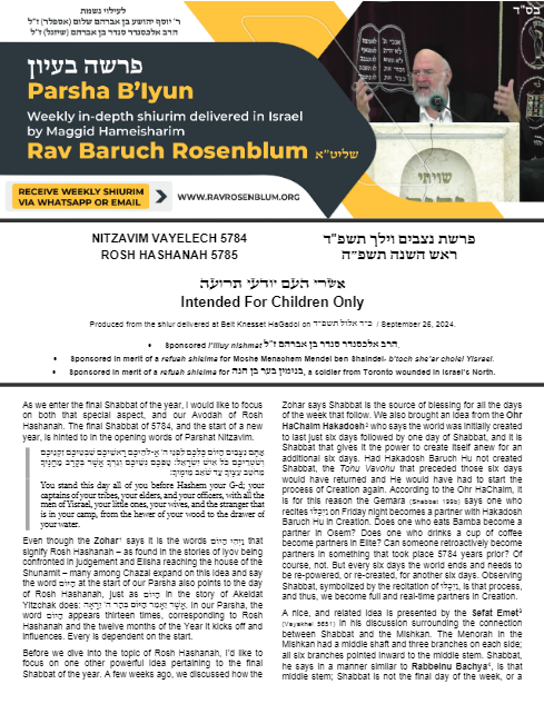 Torah Papers — Parshas Nitzavim-Vayelech