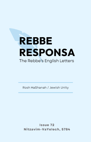 Rebbe Responsa — Parshas Nitzavim-Vayelech