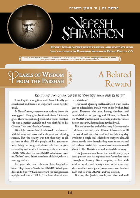 Nefesh Shimshon — Parshas Noach