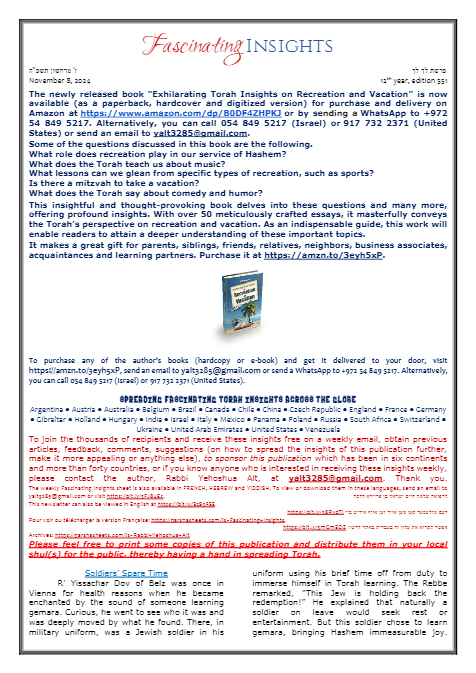 Fascinating Insights — Parshas Lech-Lecha