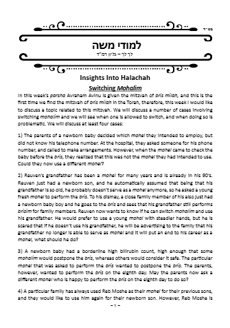 Limuday Moshe — Parshas Lech-Lecha