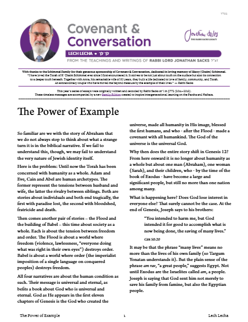 Covenant & Conversation — Parshas Lech-Lecha