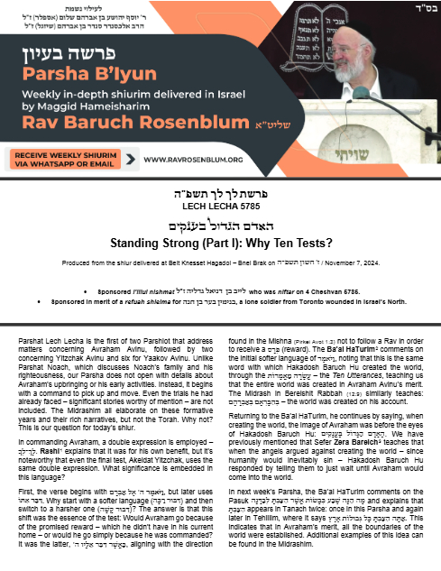 Torah Papers — Parshas Lech-Lecha