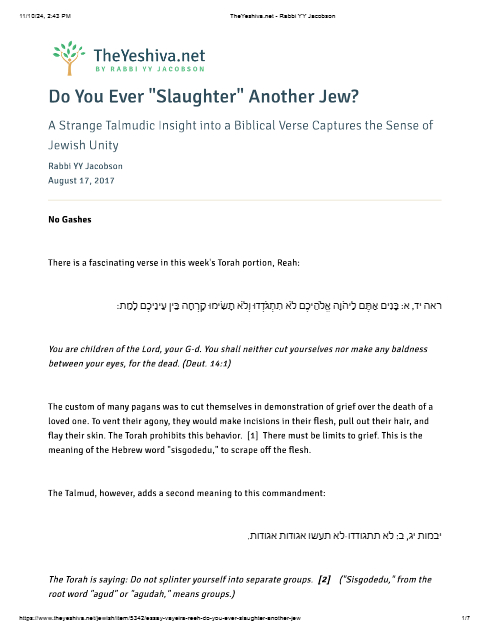 The Yeshiva.net — Parshas Vayeira
