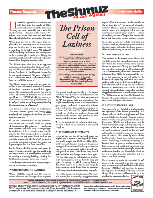 The Shmuz — Parshas Vayeira