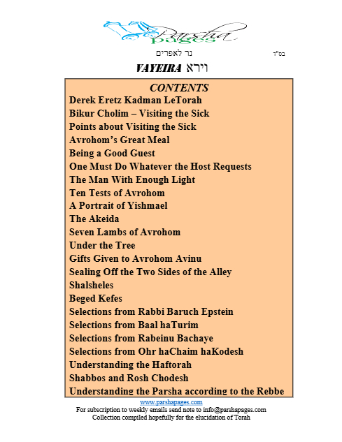 Parsha Pages — Parshas Vayeira