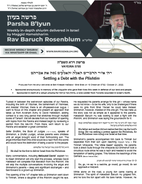 Torah Papers — Parshas Vayeira